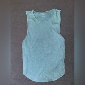 American Eagle Teal/Aqua Cropped Tank Top